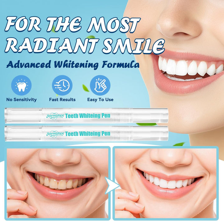 Teeth Whitening Pen, Professional Teeth Whitening Gel, Fast & Gentle Smile Brightening, Tooth Whitener Pen Kit, Sensitive Teeth Friendly, Enamel-Safe, Coffee & Tea Stain Removal