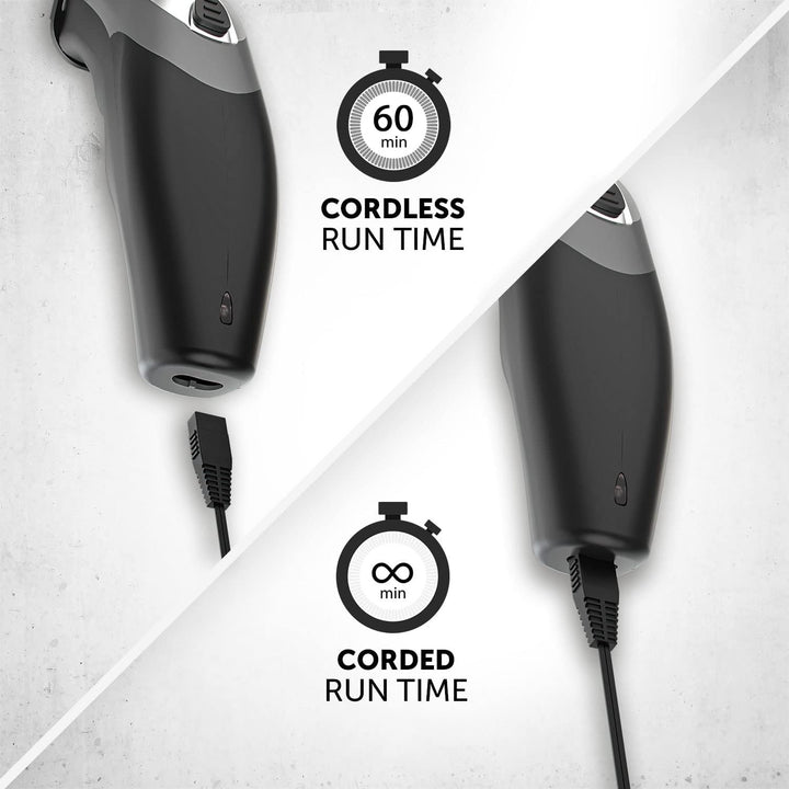 Clip ‘N Rinse Cord/Cordless Hair Clipper, Rechargeable Clipper, Hair Clippers for Men, Male Grooming Set, Corded, Cordless, Washable Head, Home Hair Cutting