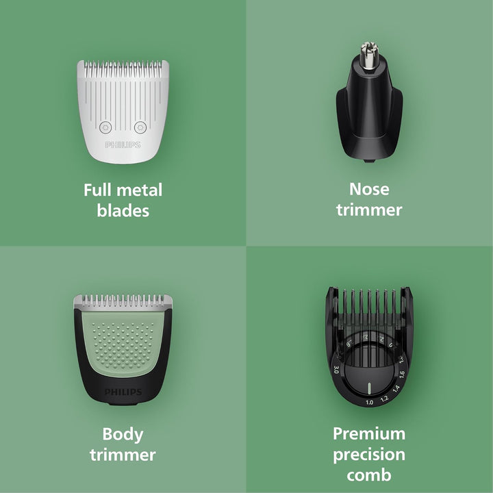 Multigroom 9000 Series All-In-One 19-Piece Trimmer, Shaver & Clipper + Oneblade Trimmer for Men - All-Over Grooming Set for Face, Head & Body, 27 Length Settings (0.2-20 Mm), MG9556/15