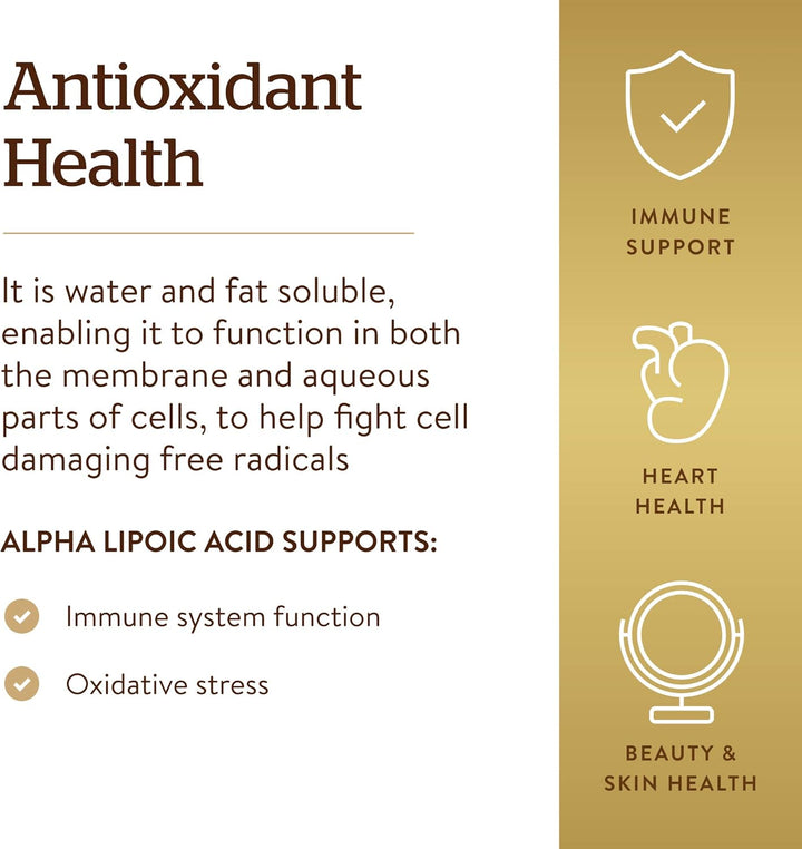 Alpha Lipoic Acid 200 Mg Vegetable Capsules - Food Supplement, Pack of 50 - Antioxidants - Vegan, Gluten Free