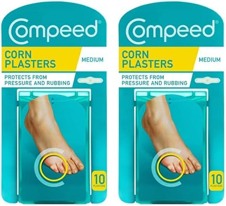 Corn Medium Size Plasters, 10 Hydrocolloid Plasters, Foot Care, Fast Natural Corn Removal, Pain and Pressure Relief