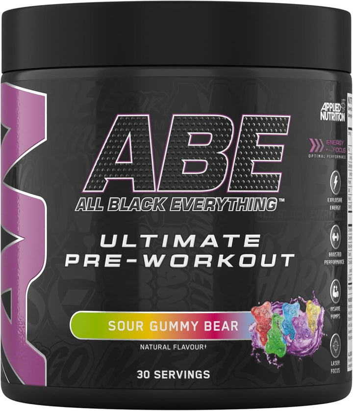 ABE Pre Workout - All Black Everything Pre Workout Powder, Energy & Physical Performance with Citrulline, Creatine, Beta Alanine (375G - 30 Servings) (Tropical)