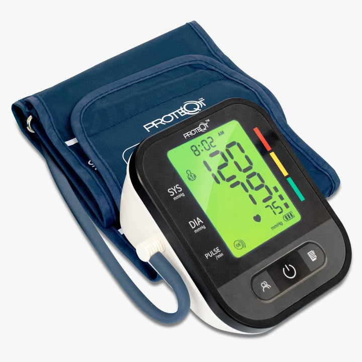 Proteqt Arm Blood Pressure Monitor: Dual User, Approved NHS UK Blood Pressure Monitors, Large 4-Color LCD & Adjustable Cuff, Irregular Heartbeat Detection