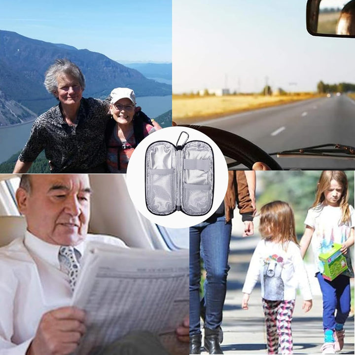 Insulin Cooler Travel Case, Diabetic Travel Case with 2 Nylon Ice Packs (Purple)