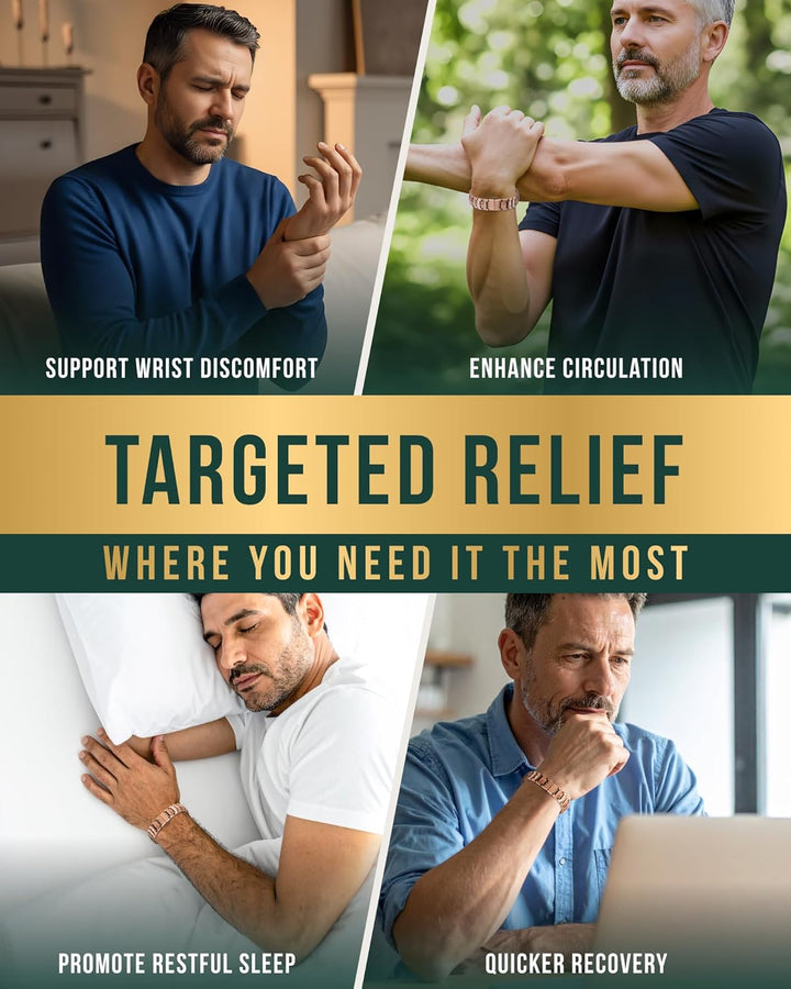 ® Magnetic Copper Bracelet for Men - Ellipsemax 5X Strength 5,000 Gauss Magnets - Designed in USA & Patent Approved - Premium Mens Copper Bracelet with Adjustable Length