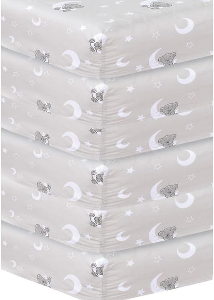 2 X Cot Bed Fitted Sheets, 60 X 120 Cm Easy Care Fine Quality Breathable Polycotton Cot Sheet (Sleeping Teddy-60 X 120Cm)