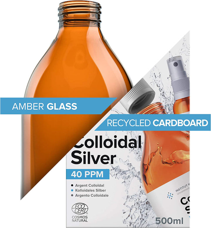 Colloidal Silver Spray 100Ml ● 40 PPM ● Superior Concentration, Smaller Particles, Better Results ● Ecocert Cosmos Natural Certified ●