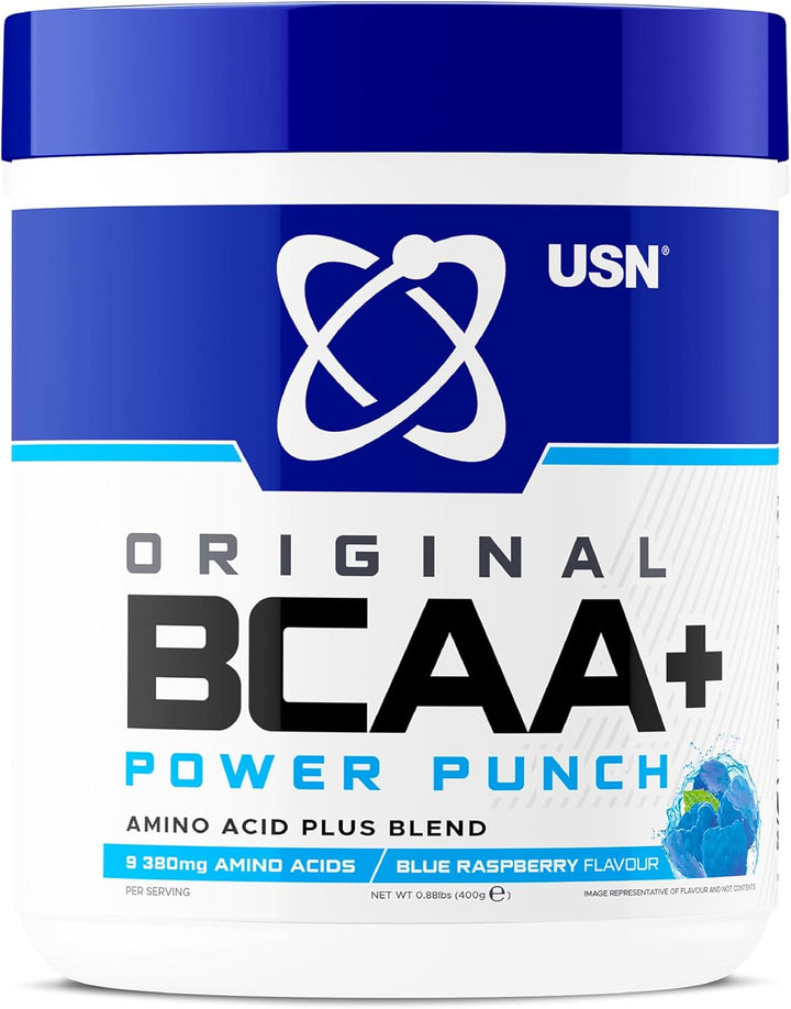 Power Punch BCAA Amino Acids Powder, Tangerine Flavour - 400G, Vegan BCAA Powder, Vitamin B6 & No Sugar, Pre Workout or Intra Workout Energy Drink Mix & Dietary Supplement to Maximise Performance
