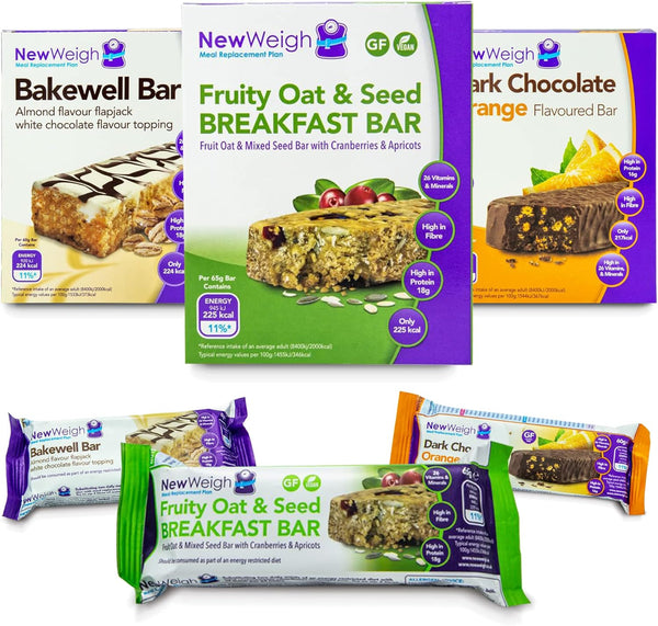 Fruity Oat & Seed Meal Replacement Protein Bars - High in Fibre Energy Breakfast Bar - Gluten-Free Nutritional Diet for Vegans, Vegetarians, Coeliacs (7 X 65G)