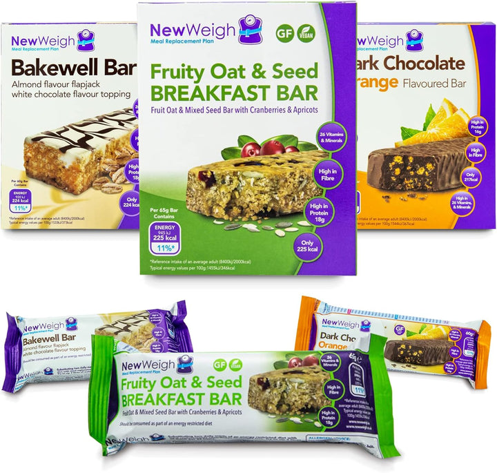 Fruity Oat & Seed Meal Replacement Protein Bars - High in Fibre Energy Breakfast Bar - Gluten-Free Nutritional Diet for Vegans, Vegetarians, Coeliacs (7 X 65G)