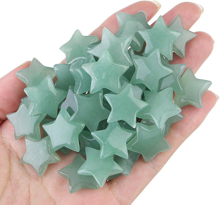 20 Pcs Crystals and Gemstones Star Healing Crystals Set Reiki Chakra Protection Polished Stones Meditation Energy Balancing Crystal