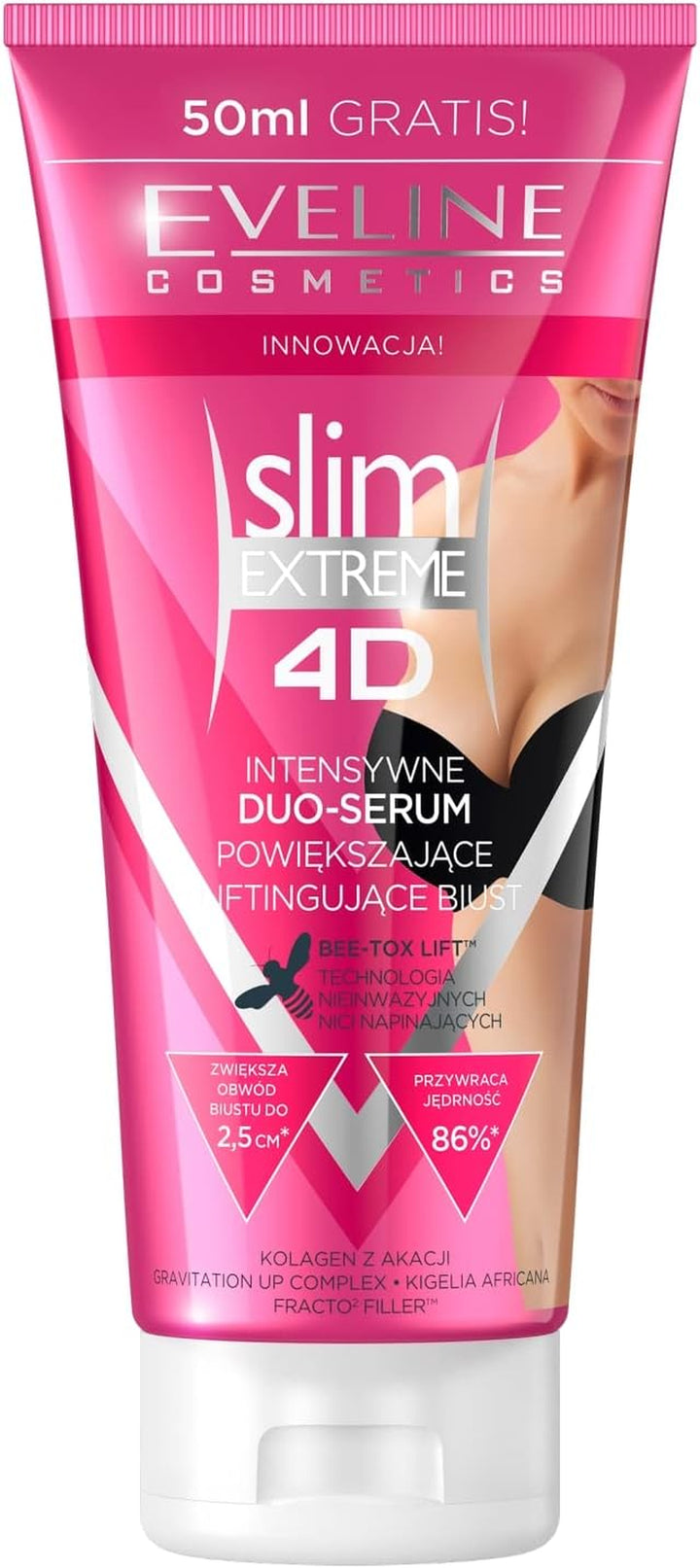 Slim Extreme 4D Intensive Bust Enhancement & Firming Serum with BEE-TOX LIFT™, 200 Ml - Breast Firming, Anti-Aging & Cellulite Reduction