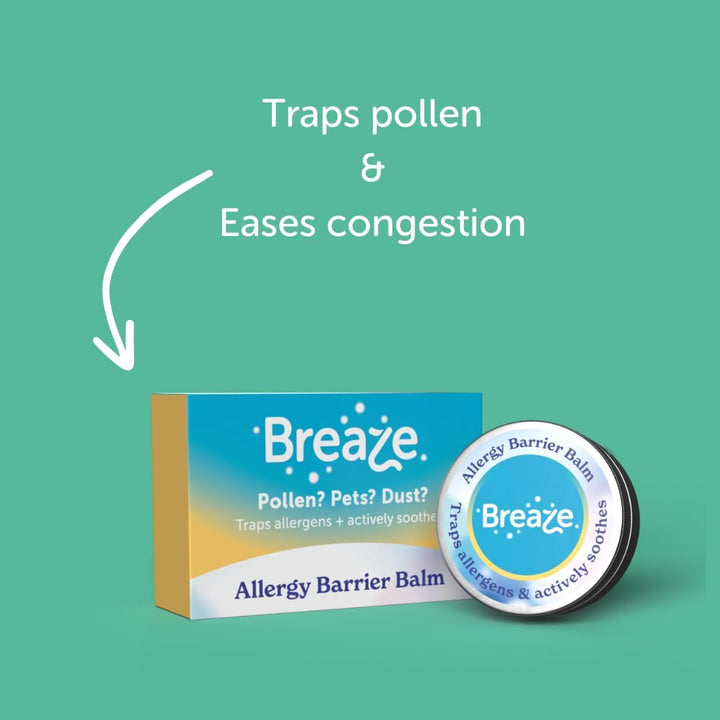 Dual Action Barrier Balm, Natural Hayfever and Allergy Support, Traps Pollen plus Breathe Easy Aromas, 10 Ml (Pack of 4)