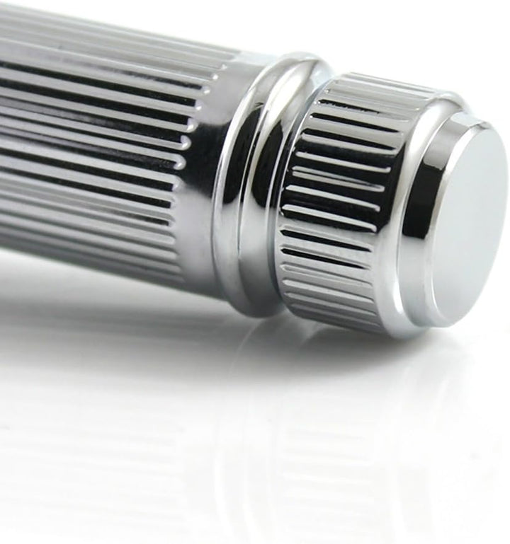 Chrome-Plated Lined Handle Double-Edge Safety Razor