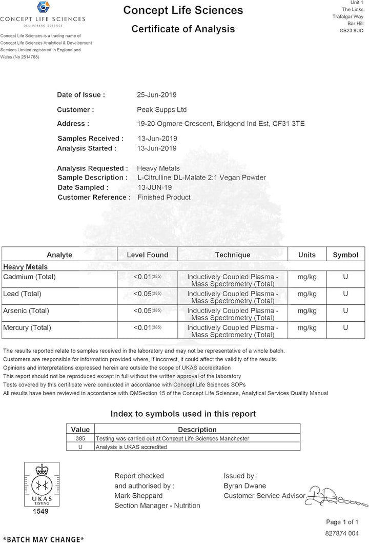 Citrulline Malate Powder 500G - 2:1 Ratio - Packaging May Vary