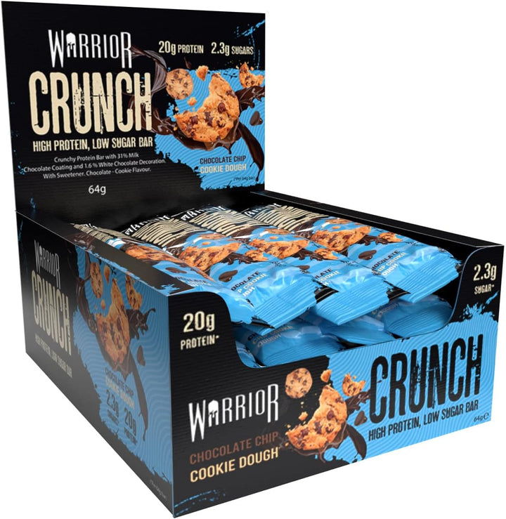 Crunch - High Protein Bars - 20G Protein Each Bar - Low Carb, Low Sugar Snack - 12 Pack X 64G (White Chocolate)