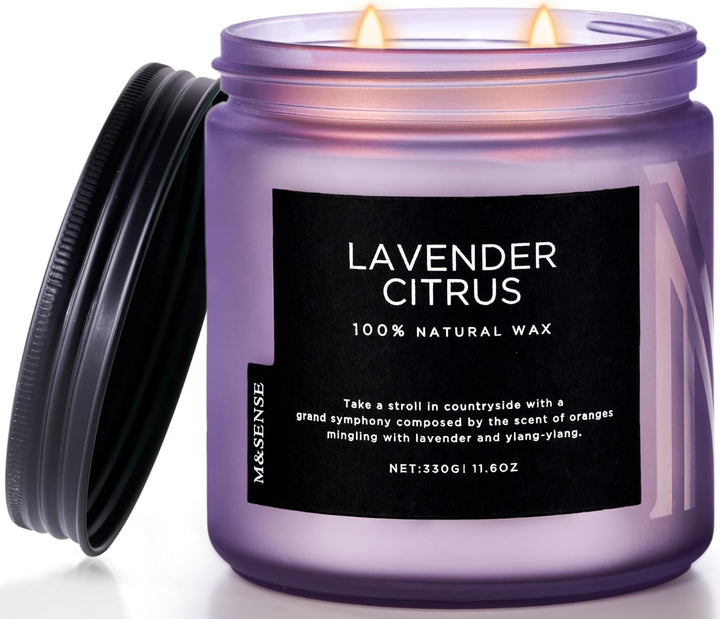 Eucalyptus Mint Soy Candles for Home Scented, 330G 70 Hour Burn Aromatherapy Candle Gift for Stress Relief, Meditation, Yoga, Relaxing SPA, Reusable Jar Candles for Men and Women