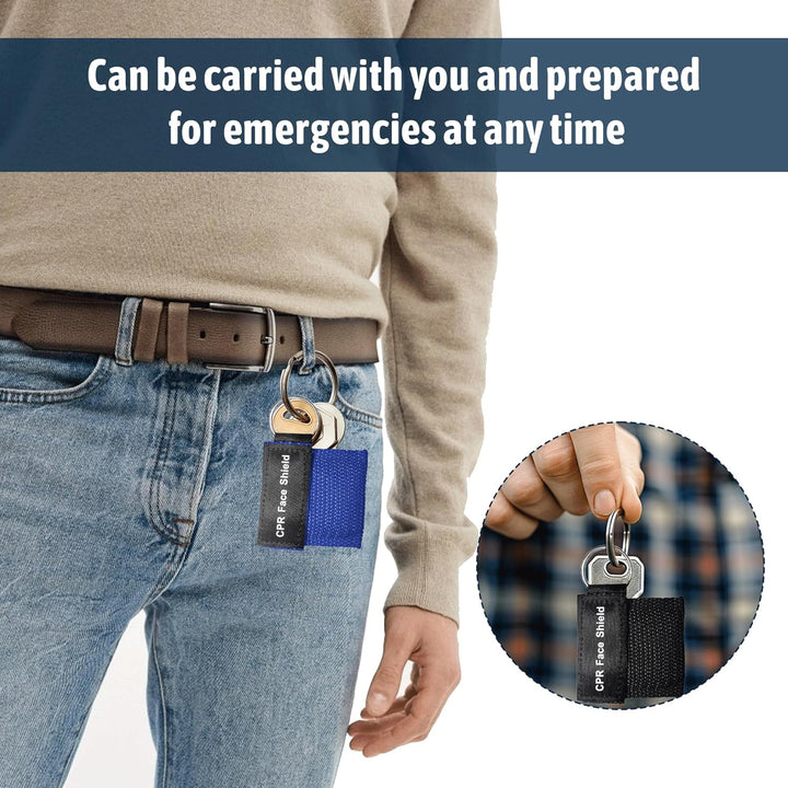 4PCS CPR Face Shields Portable anti Choking for Rescue Device CPR Mask Keychain Ring Cross-Infection Prevention Mouth-To-Mouth Protection Emergency Device for Preventing Accidents