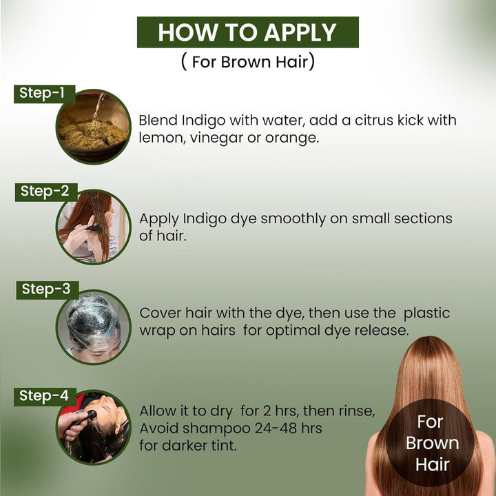 'S Organic Indigo Powder for Hair, USDA, Herbal Hair Dye, Natural Hair Mask/Color - Free from Fillers & Preservatives-100G