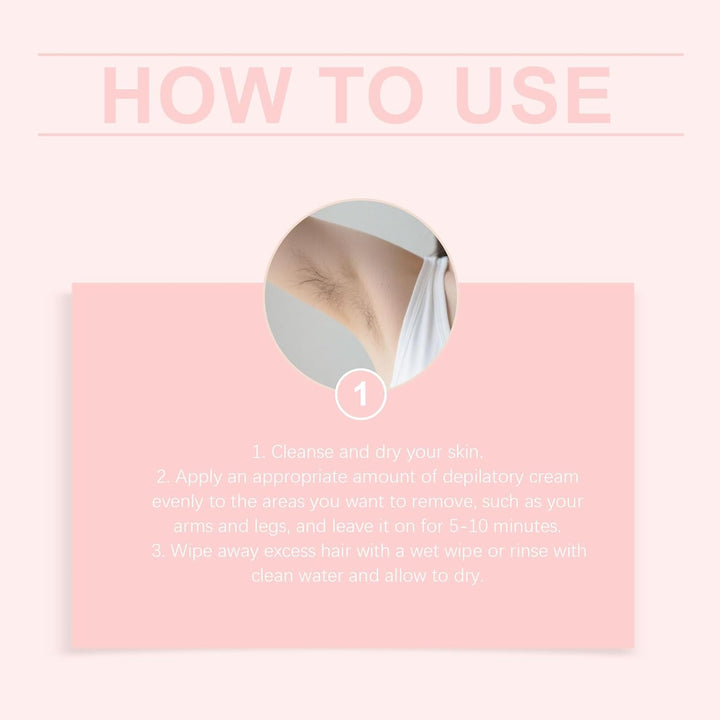 No Shave Hair Removal Cream, Suitable for Sensitive Skin, Fast and Gentle, Moisturizes and Nurtures Skin, Leaving It Soft and Protected after Hair Removal (2PC)