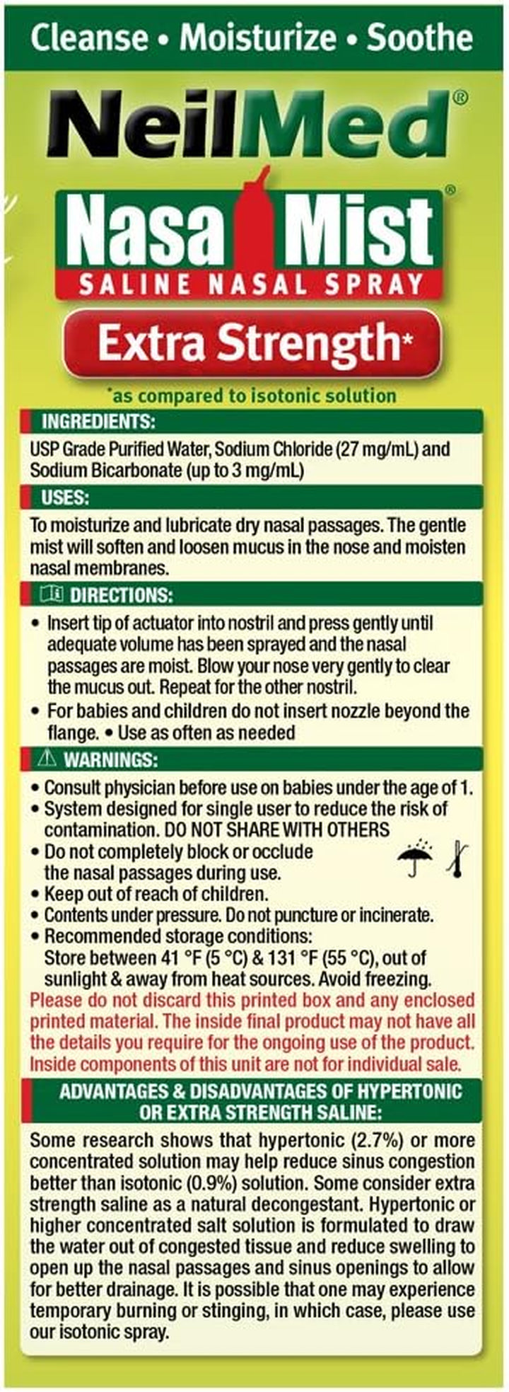 Nasamist Hypertonic Saline Spray