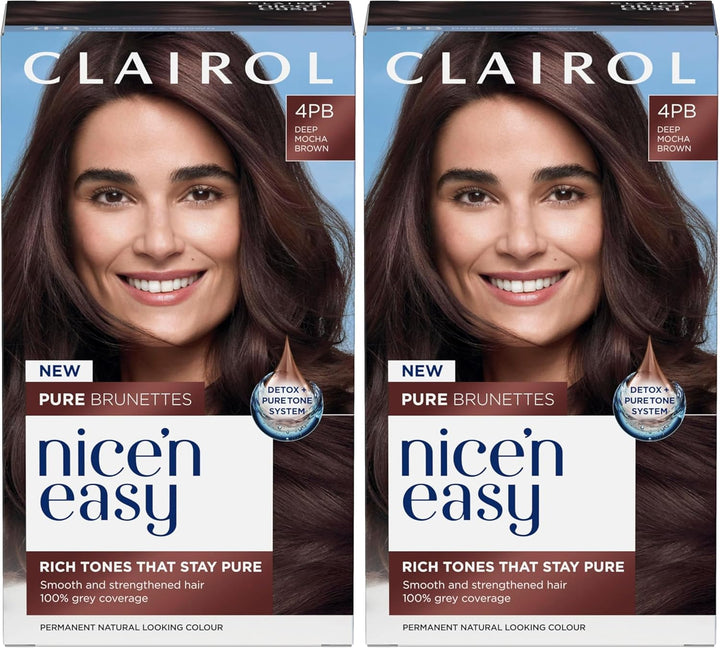 Nice N’ Easy Pure Brunettes Hair Colour | Pure and Rich Brown Tones | Smooth, Natural Hair Colour | with Pre-Colour Serum | 100% Grey Coverage | 6.5PB Lightest Latte Brown| Permanent Hair Dye