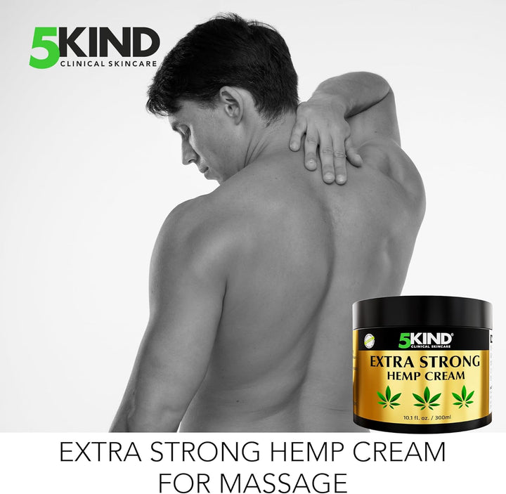 Extra Strong Hemp Cream 300Ml - High Strength Hemp Oil and Arnica Cream - for Massaging Joints & Muscles, Lower Back, Feet, Knees, Neck & Shoulders - Rich in Natural Extracts