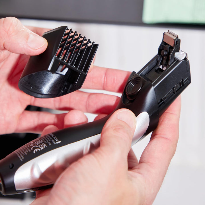 Barba Beard Trimmer (Advanced Ceramic Blades, Pop-Up Detail Trimmer, Adjustable Zoom Wheel, 9 Length Settings, Comb Attachment, Cord or Cordless, 40-Minute Runtime) MB320C