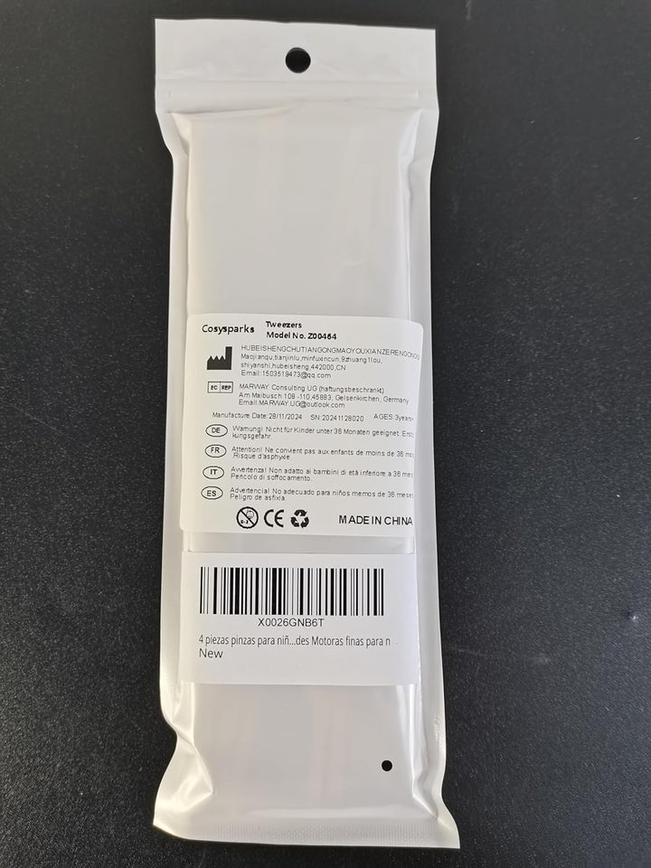 4 Pcs Wooden Tweezers Kids Tweezers, 18Cm Childrens Tweezer for Kids Tweezer Wooden Tongs Kid Educational Toy Toy Tongs for Kid Fine Motor Skills Toys