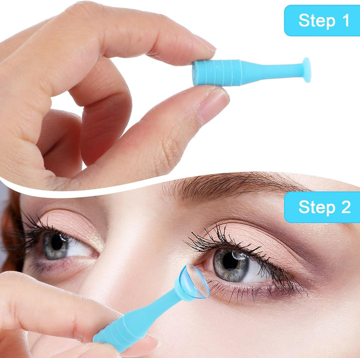 6Pcs Contact Lens Remover,Soft Contact Lens Applicator,Silicone Contacts Lenses Suction Holder for Rgp and Scleral Lenses, Hygienic Suction Holder, Easy Grip, Lightweight, for Travel Outdoor