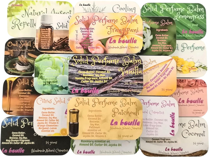 Cooling Solid Natural Perfume Balm. for Sensitive Skin. Handmade in UK.