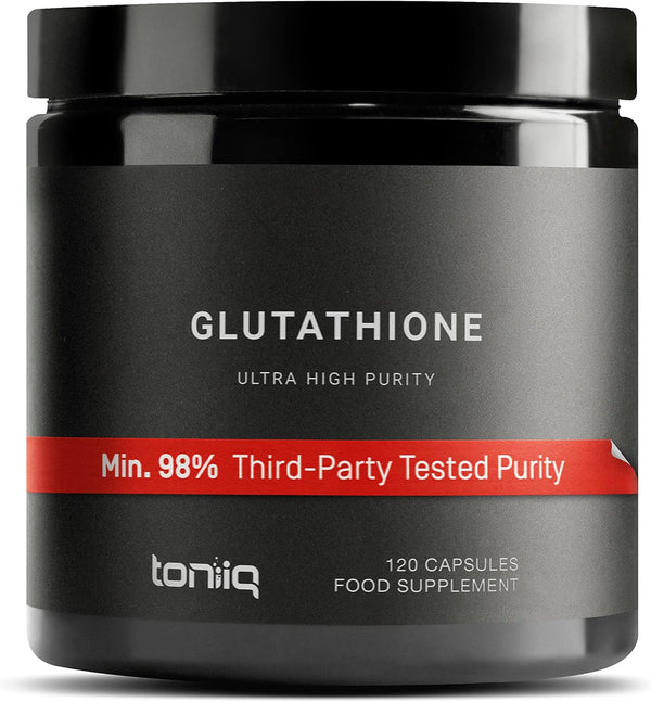 Ultra High Strength Glutathione Capsules - 1000Mg Concentrated Formula - 98%+ Highly Purified and Bioavailable - Non-Gmo Fermentation - 120 Capsules Reduced Glutathione Supplement