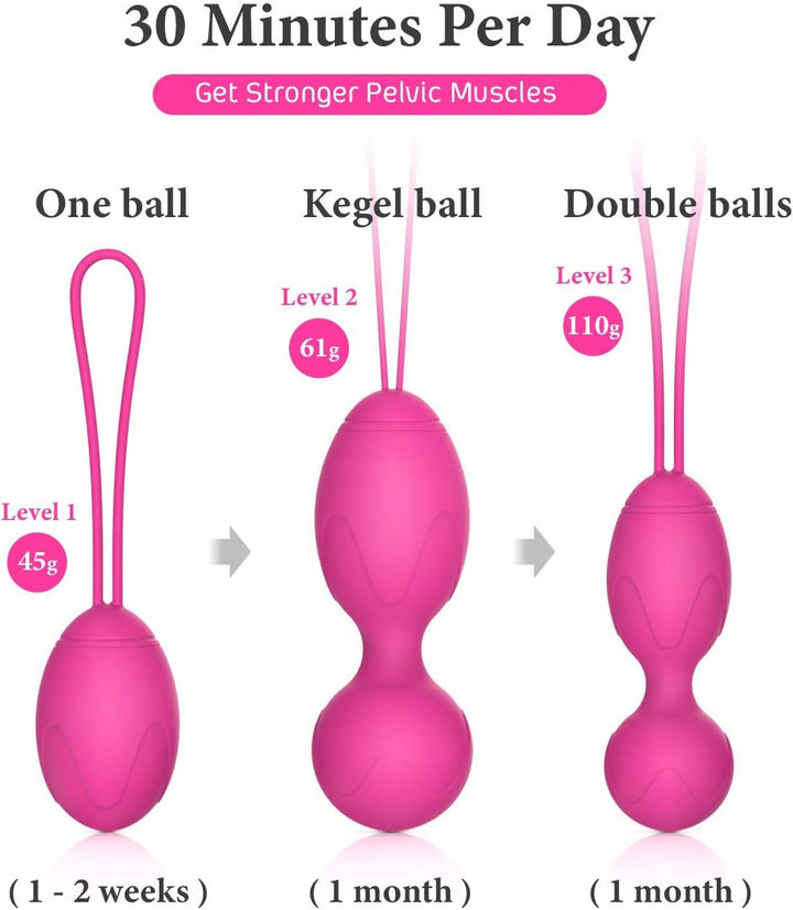 Kegal Exercise Weight, Doctor Recommends Bladder Control and Pelvic Floor for Female Kegel Tightening Ball (Set of 3, Pink)