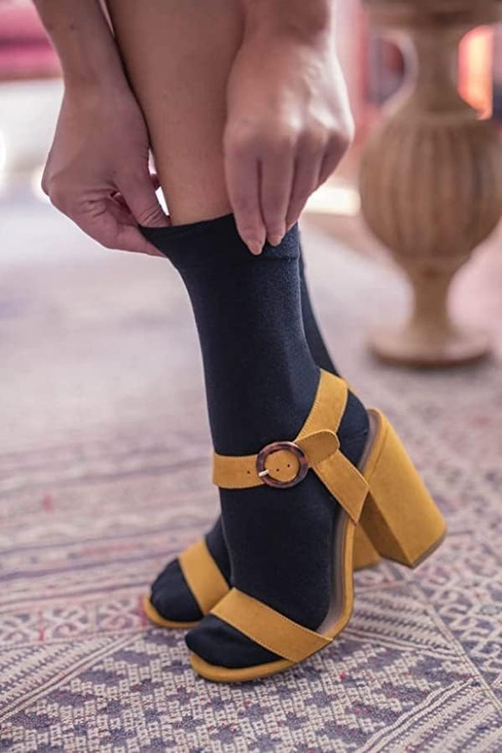 Diabetic Sock for Woman- Non Elastic Wide Honey Comb Top Soft Cuff Ankle Wide Grip Odema Friendly Non Binding Circulatory for Swollen Feet Legs Size 4-7