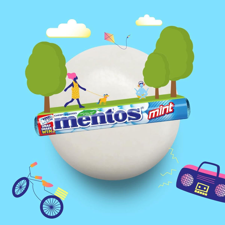 Soft Mints, Mint Chewy Party Sweets with Natural Colours, Suitable for Vegetarians - 40 Rolls