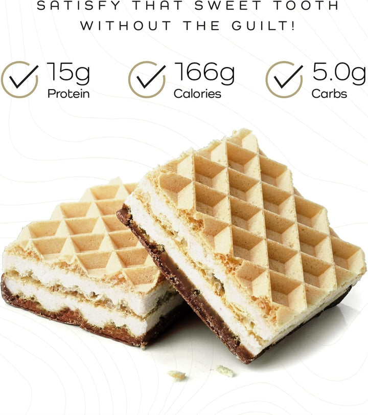 Vanilla Protein Wafers - 5X 2-Wafer Packs - High Protein, Low Sugar, 6000Mg Collagen, 166 Kcal, High Fibre - Fitness Snack for Women - Skin, Joint & Nail Support, Healthytreat