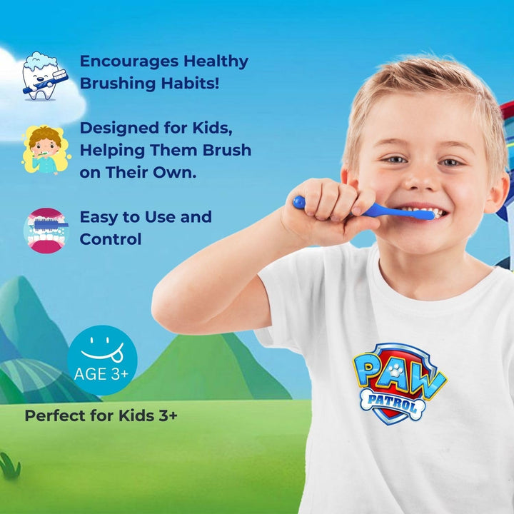 Paw Patrol Battery Powered Electric Toothbrush for Kids – Soft Zig-Zag Bristles, Easy-Grip Handle, Extra Replacement Head & Battery Included | Gentle, Effective, and Fun Oral Care for Children Ages 3+