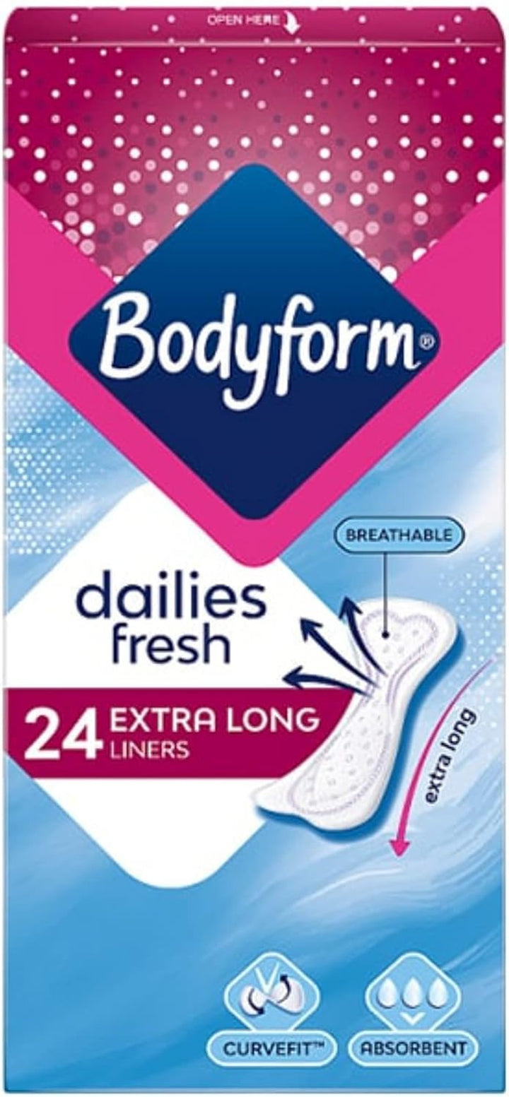 Bodyform Extra Long Panty Liners, 24 Count (Pack of 2)