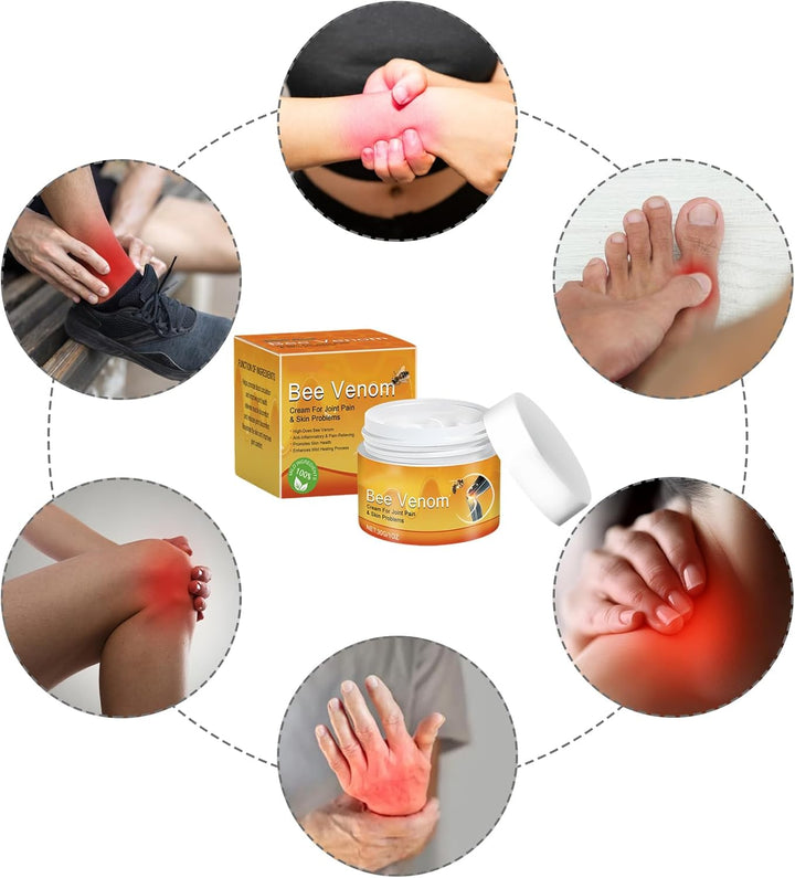 Bee Venom Cream for Arthritis, Bee Venom Joint Relief Creams for Muscles Swollen, Professional Joint & Bone Therapy Cream Pain Relief Healing on Back, Neck, Hands, Knee (2 Pack)