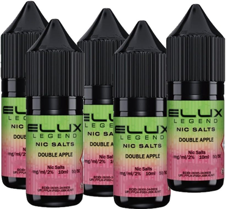5X Eluxlegend Nic Salt | 5 X10 Ml | Smooth Inhale | Aromatic Clouds | No Nicotine | Pack of 5 (Strawberyraspberrycherry 20)