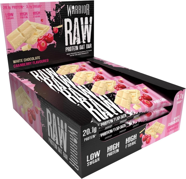 Raw Protein Bars – 12 X 75G High Protein Snack – High Fibre, Low Sugar – Ideal Meal Replacement or Healthy Nutrition Energy Snacks - Oat Bar Flapjacks – UK Made (Cookies & Cream)