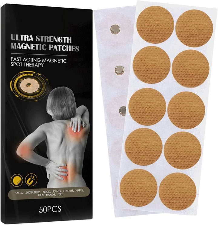 50 Pieces Magnetic Acupressure Patches, 600 Gaussian, Magnetic Patch for Pain Relief, for Body Sticker, Relaxation Pain Relief Magnets Acupressure Magnet Acupressure Magnetic Plaster for Knee