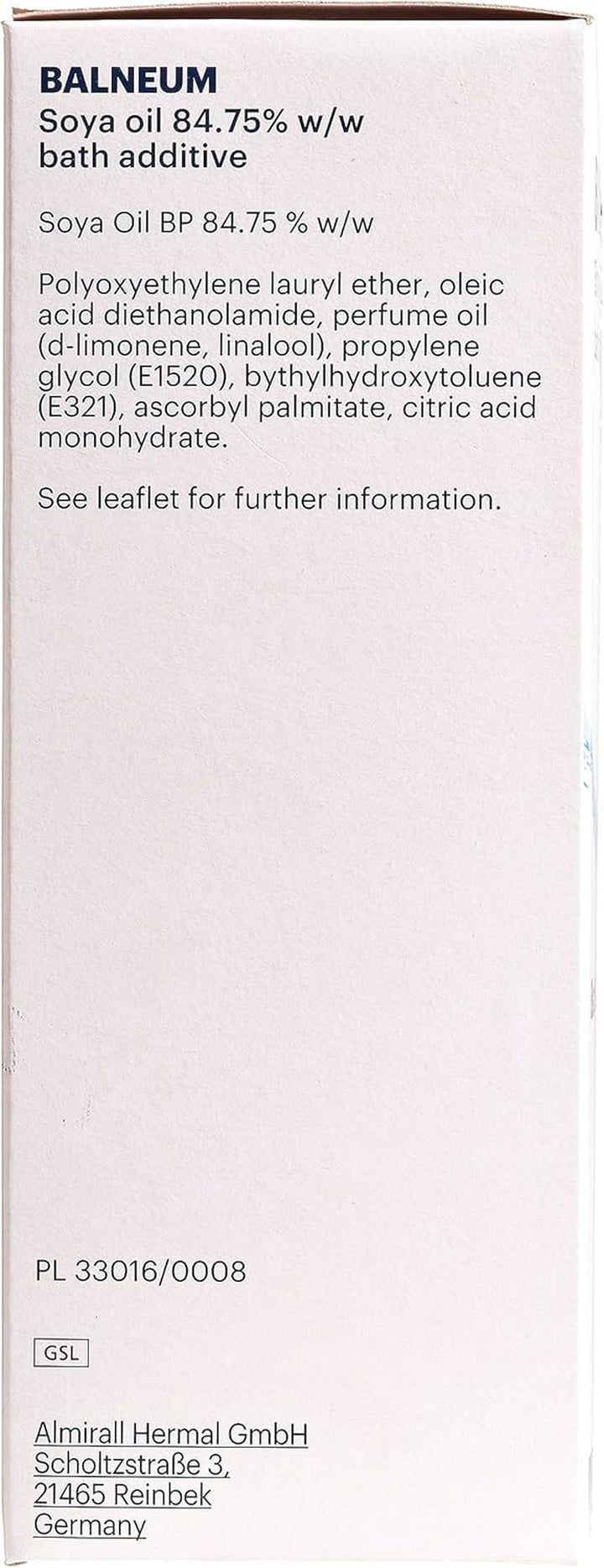 Medicinal Bath Oil - Nourishing SOYA Oil Emollient for Healthy Skin - Moisturises, Hydrates and Protects - Suitable for Dry Skin Conditions - for Men and Women - 500Ml