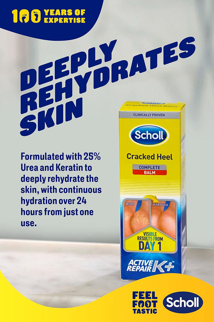 Scholl Cracked Heel Complete Cream with Repair K+, 60Ml - Moisturising Treatment Cream for Cracked Heels and Dry Skin with Keratin- 1 X 60 Ml