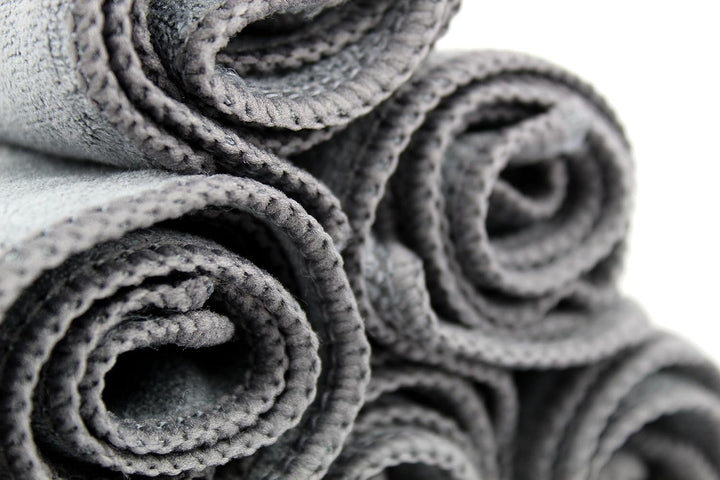 Premium Microfibre Face Cloths/Flannels/Washcloths - Pack of 6-30X30Cm - 300GSM : Super Soft, Extra Thick & Highly Absorbent : Sensitive Skin, Makeup Removal & Facial Cleansing (Grey)