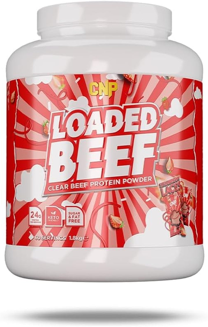 Loaded Beef, Clear Beef Protein Powder, 23G Clear Collagen Protein, Keto Friendly, Virtually Sugar & Fat Free, 60 Servings 6 Great Tasting Flavours (1.8Kg, Cherry Cola)