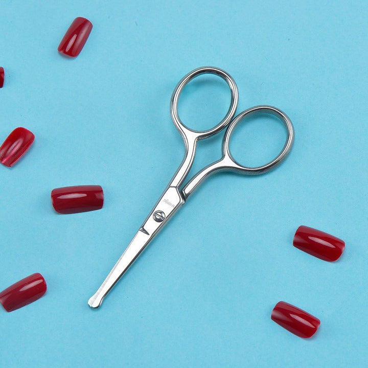 Premium Manicure Rounded Tip Scissors Multi-Purpose Stainless Steel Cuticle Pedicure Beauty Grooming Kit for Nail, Eyebrow, Eyelash, Dry Skin, Nasal/Nose Hair 9Cm