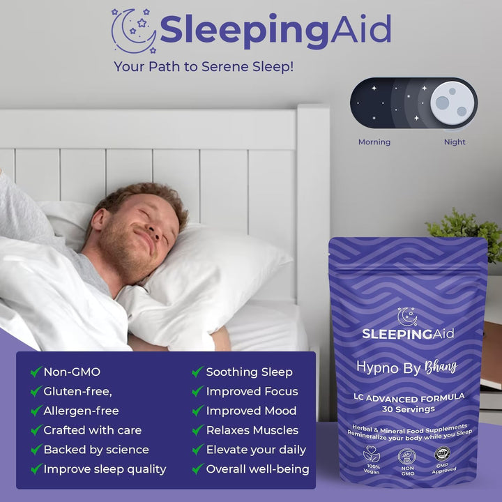 Hypno by  Sleeping Tablets - Herbal Sleep Aid Supplement for Deep, Restful Sleep Supports Nights of Restful Sleep for Adults - Natural Sleep Support for Better Sleep Quality (1 Count 90 Tablets)