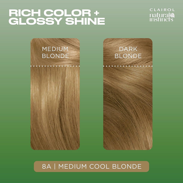 Natural Instincts Semi-Permanent No Ammonia Hair Dye, 8A Medium Cool Blonde (Packing May Vary)