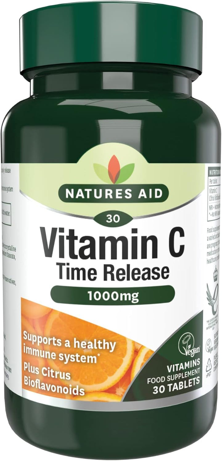 Vitamin C 1000Mg Time Release - High Strength with Bioflavonoids - Supports Immunity, Bones & Heart - Antioxidant - Vegan, Gluten-Free, Non-Gmo Supplement – 30 Tablets